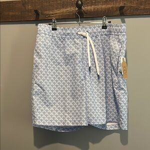 Blue Seashell Patterned Swim Shorts